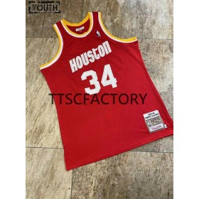 Dres Houston Rockets OLAJUWON 34 Retro Mitchellness Crvena Swingman - Dječji